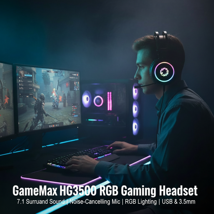 GAMEMAX HG3500 black 7.1 RGB gaming headset