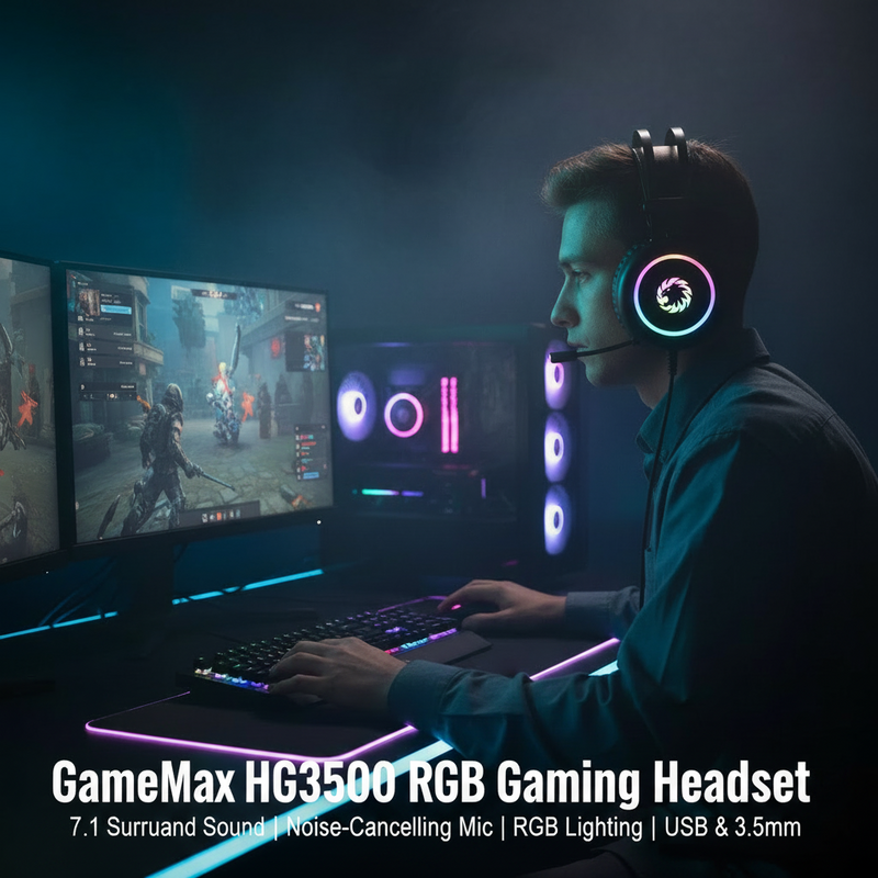 GAMEMAX HG3500 black 7.1 RGB gaming headset