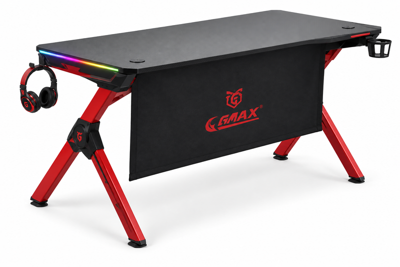 GMAX GMT-8064 red RGB gaming table