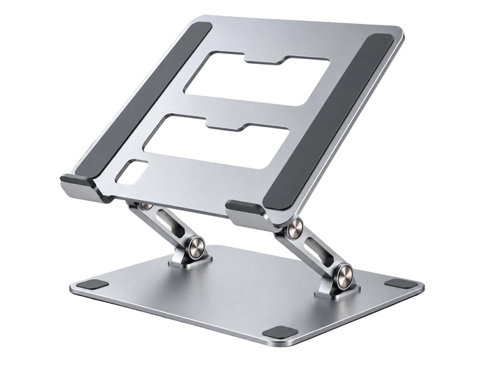 GMAX GMX-X11 grey aluminium notebook stand side view
