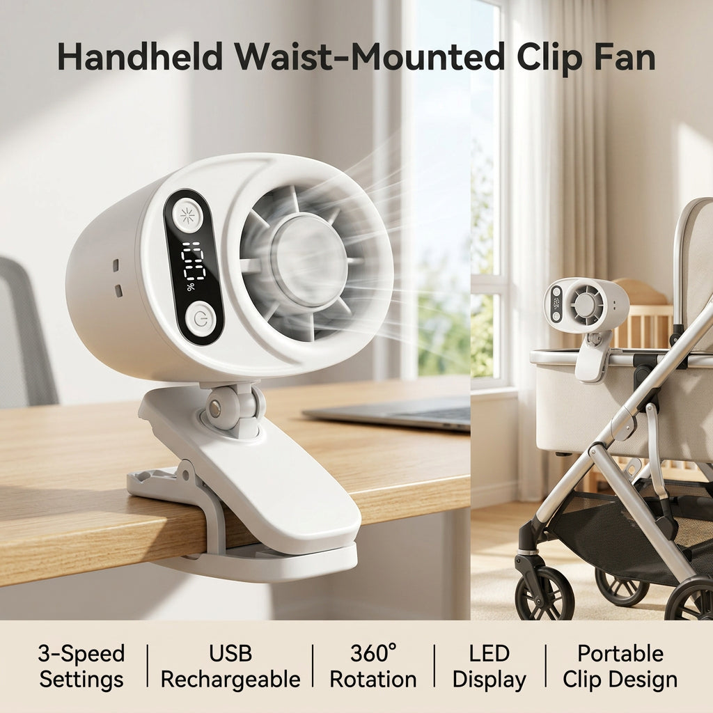 Handheld & Waist-Mounted Fan