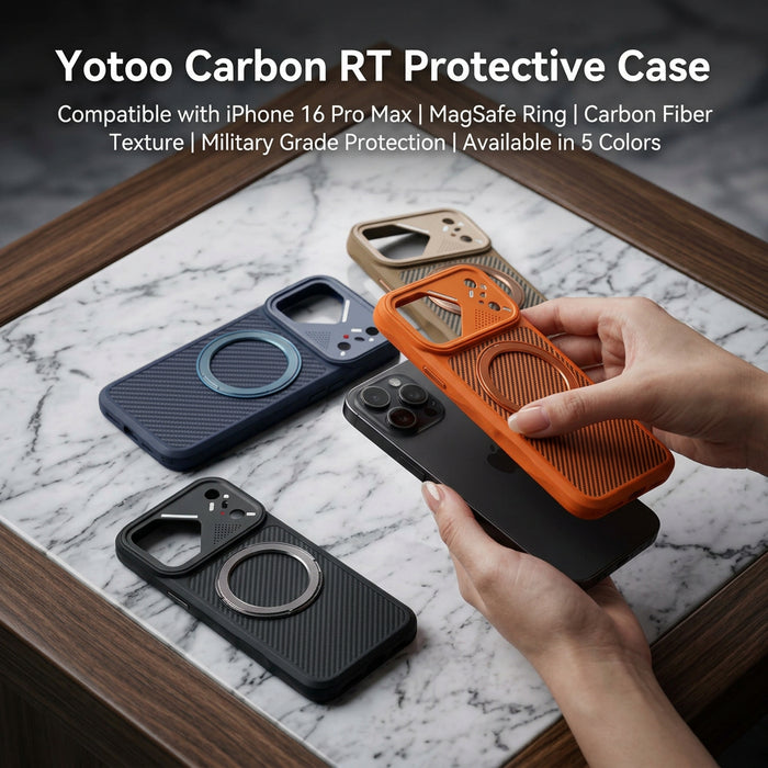 YOTOO Carbon RT protective iPhone case for 16 Pro Max, 17 Pro Max and 18 Pro models