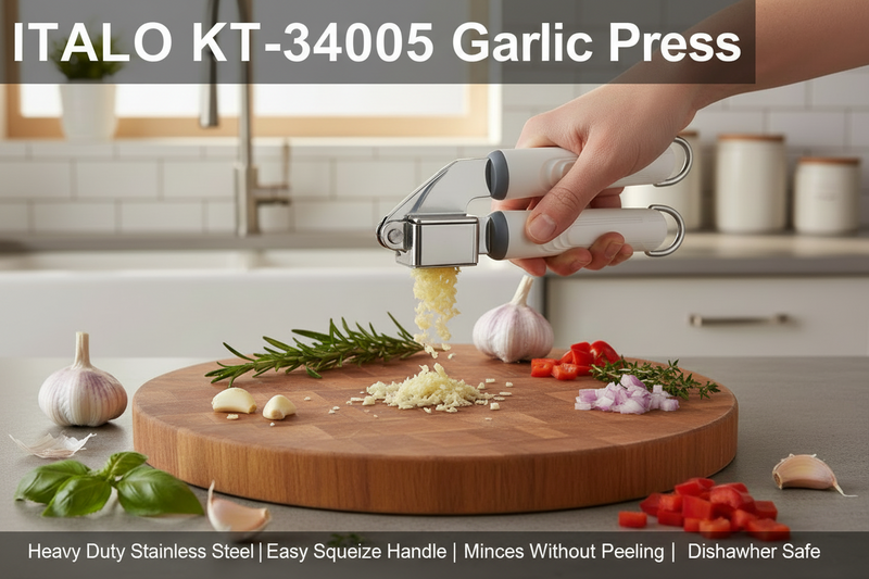 Italo KT-34005 garlic press side view