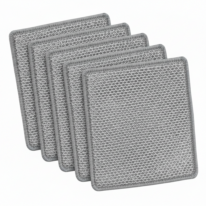 Five-piece Italo grey mesh dishwash cloth set