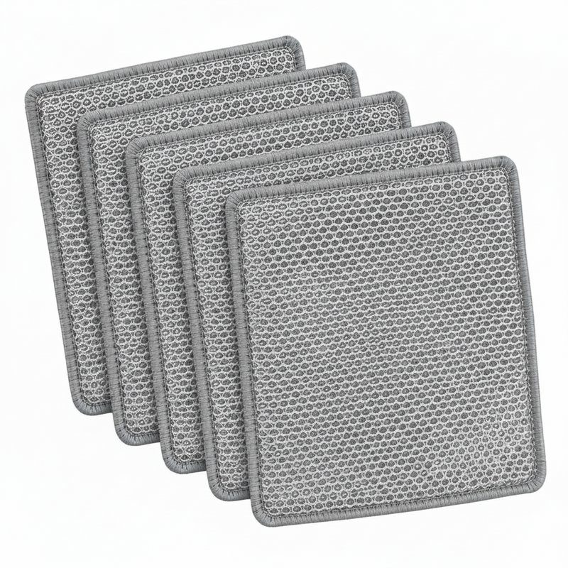 Five-piece Italo grey mesh dishwash cloth set