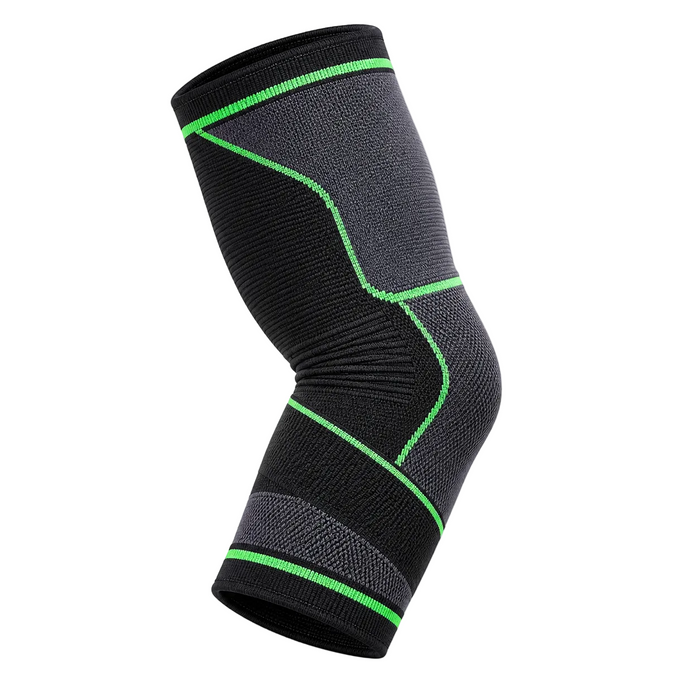 Italo P-105 black lengthened elbow support with green accents