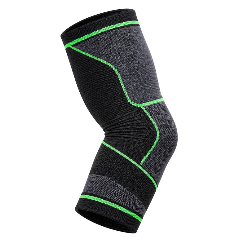 Italo P-105 black lengthened elbow support with green accents