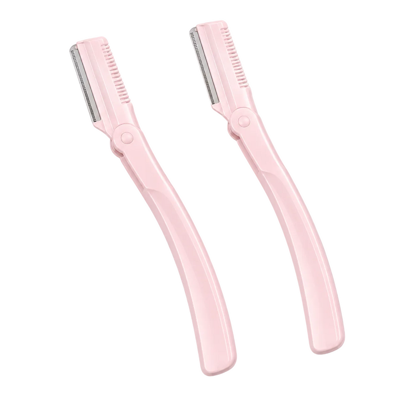 Italo folding eyebrow razor set, three-quarter view