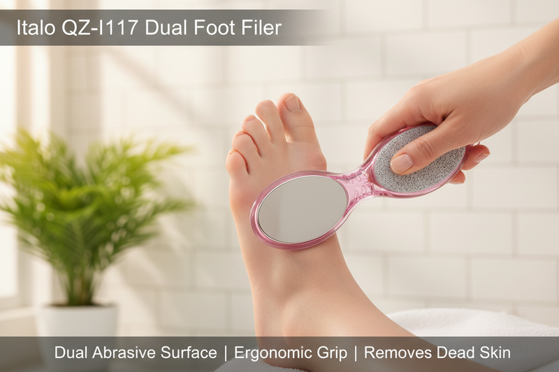 Italo QZ-I117 dual-sided foot filer abrasive front view