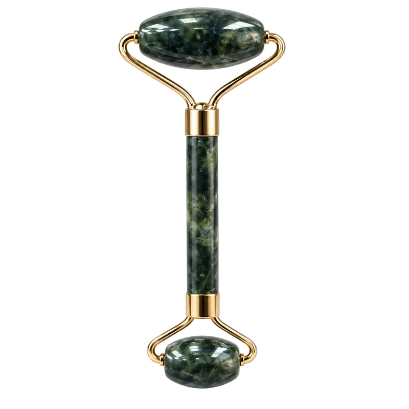 Italo QZ-AM040 double-ended green stone facial roller