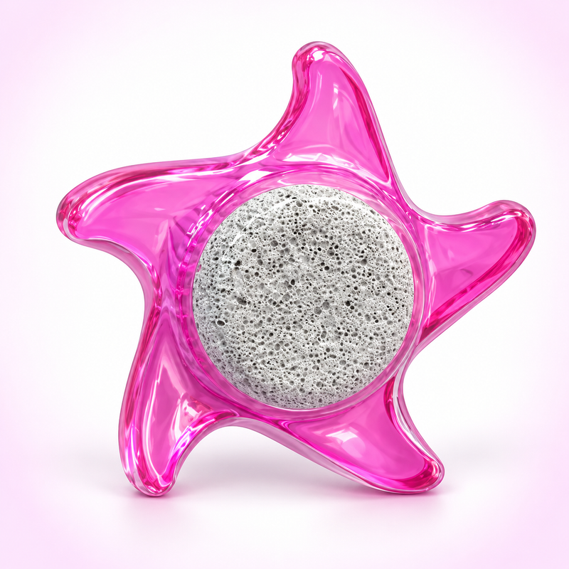 Italo QZ-T015 pink star-shaped nail brush and foot stone