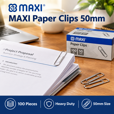 Maxi MX-PC50 Paper Clips – 50 mm, 100 Pieces