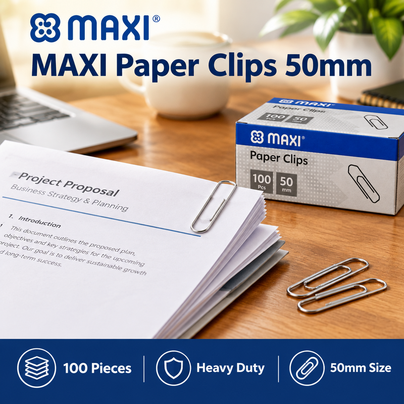 Maxi MX-PC50 Paper Clips – 50 mm, 100 Pieces