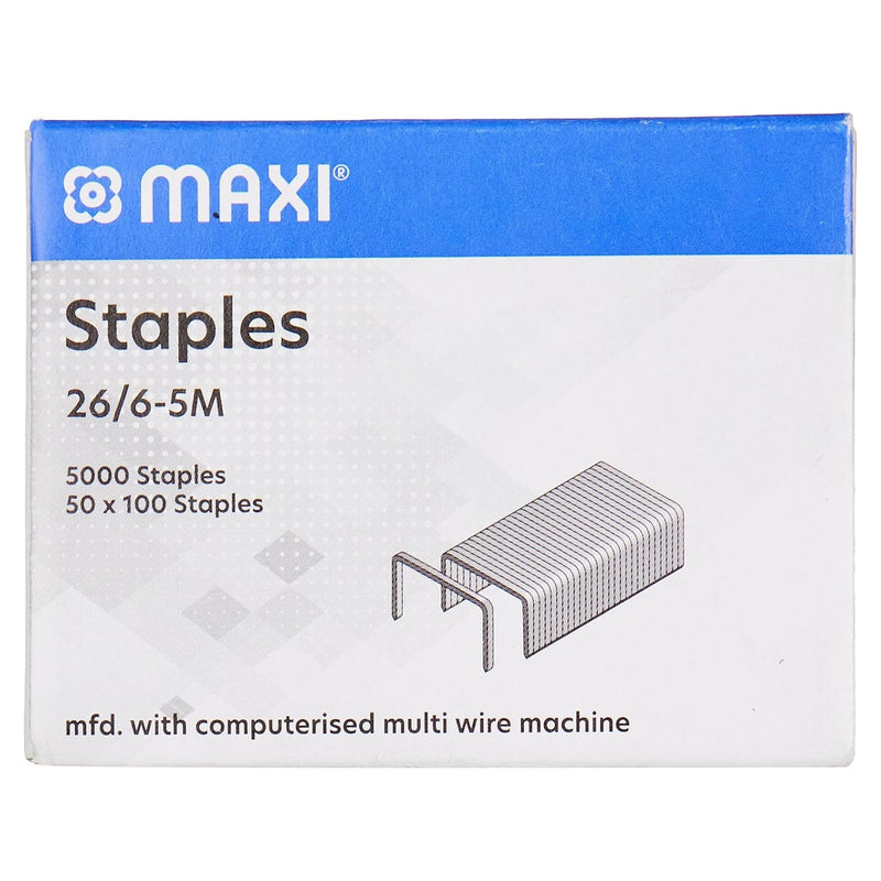 Maxi staples 26/6-5M, box of 5000
