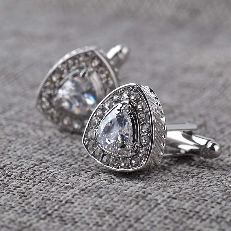 Crystal Triangle Cufflinks – Gold