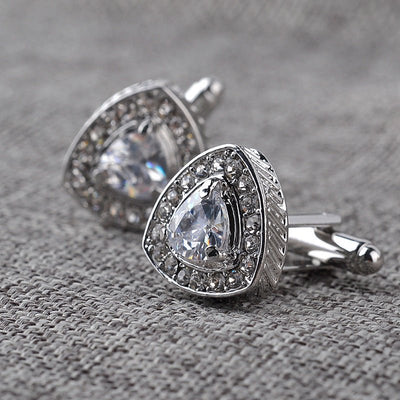 Crystal Triangle Cufflinks – Gold