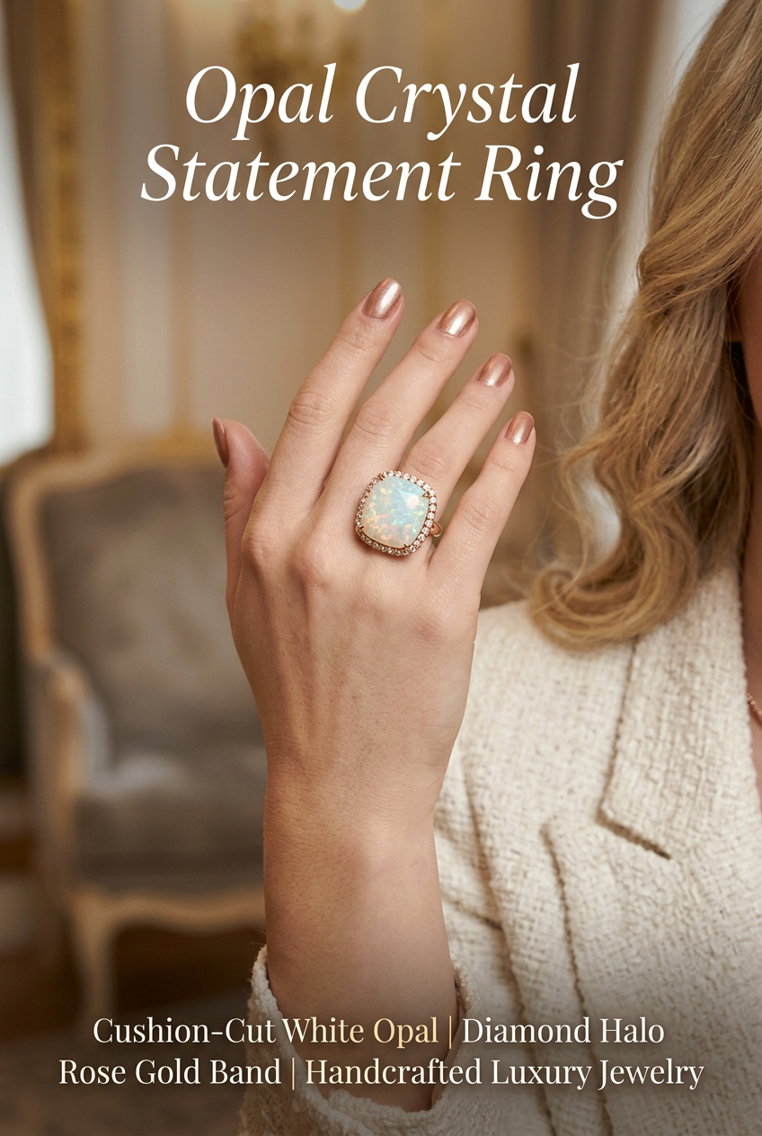 Opal Crystal Statement Ring