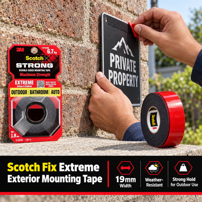 Scotch-Fix Extreme Exterior Mounting Tape – 19 mm × 1.5 m