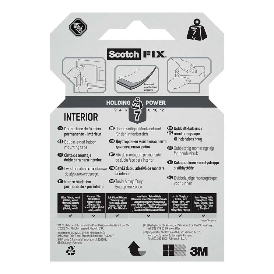 Scotch-Fix Interior mounting tape packaging back