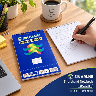 Sinarline Shorthand Notebook SP03055 – 5" x 8", 50 Sheets, 60 gsm