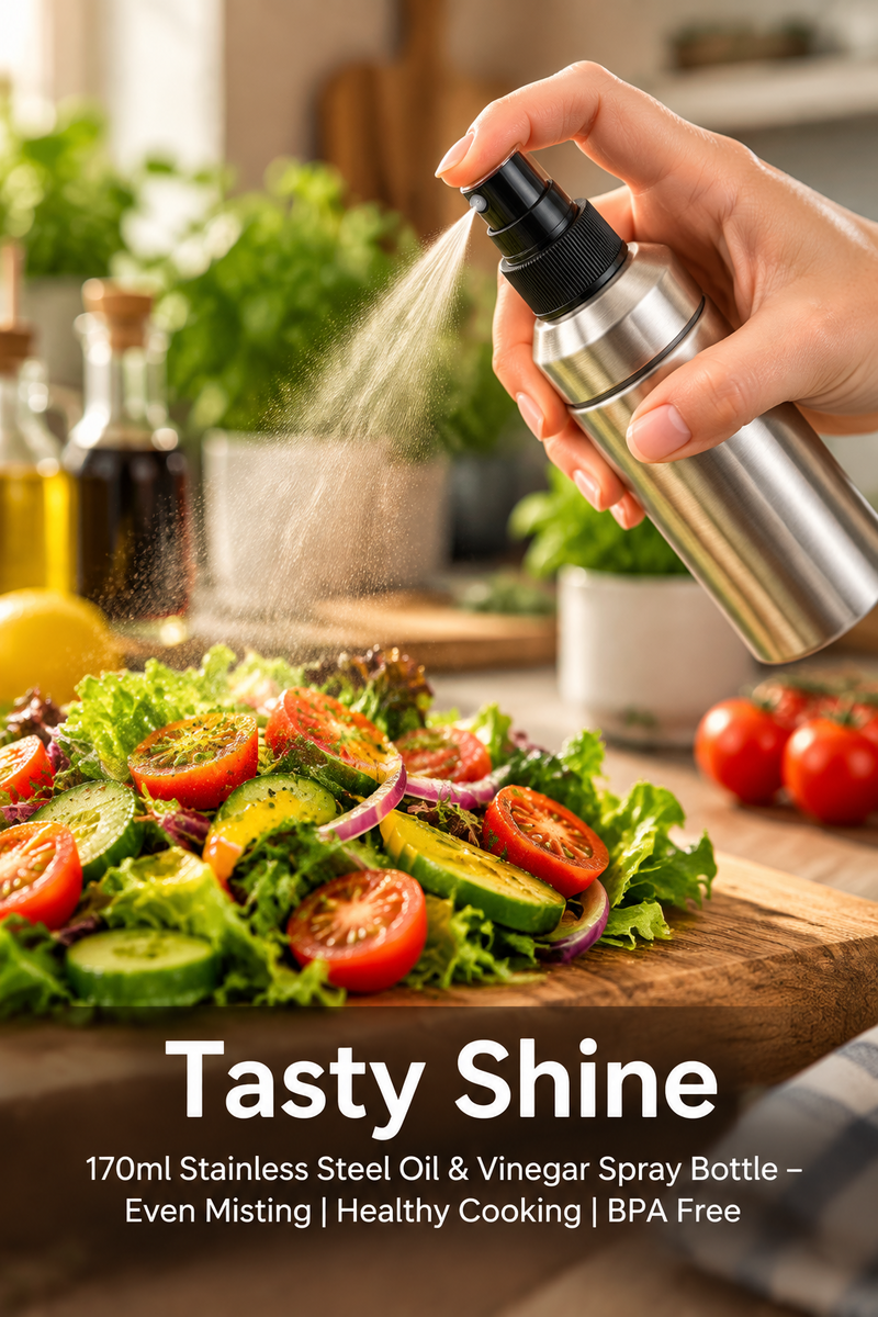 Tasty Shine 170 ml oil spray bottle three-quarter view