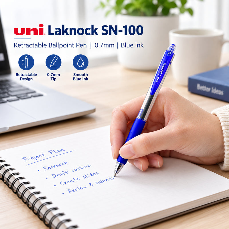 Uni Laknock SN-100 Retractable Ballpoint Pen 0.7 mm