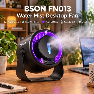 Bson FN013 Water Mist Desktop Fan – Rechargeable, 6 Speeds